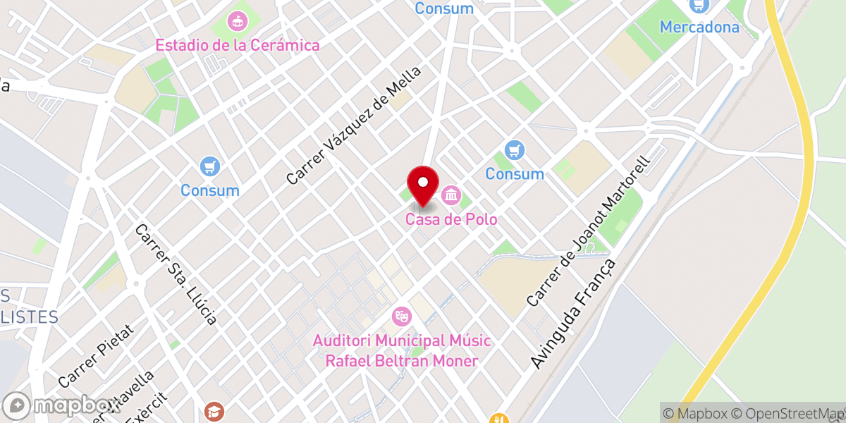 Map showing location of Basílica De San Pascual Baylón