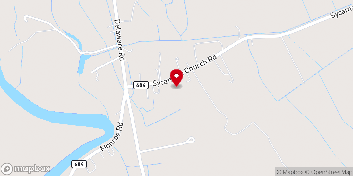 Map showing location of Sycamore Church