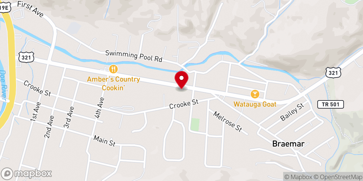 Map showing location of Braemar Baptist Church