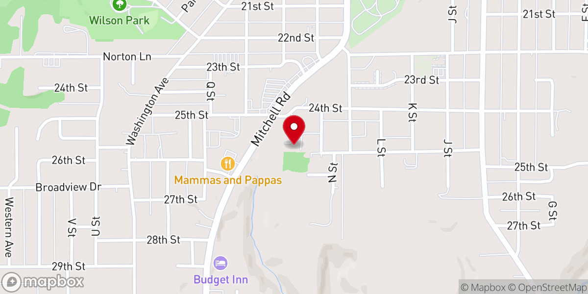 Map showing location of Bedford Baptist Temple