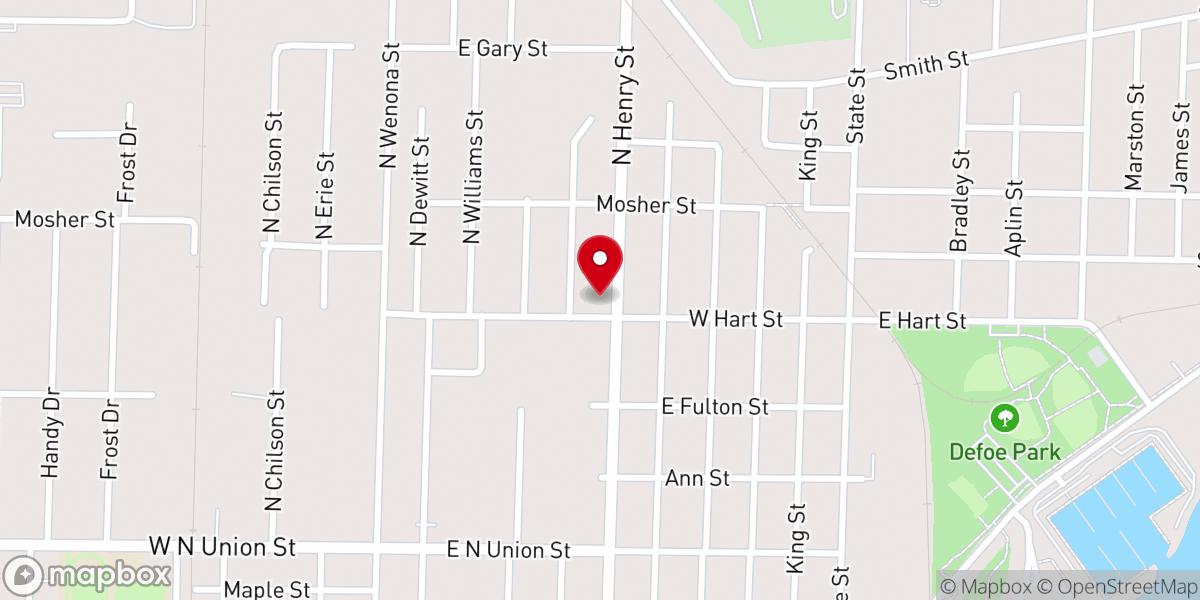 Map showing location of Bay City 1st Nazarene