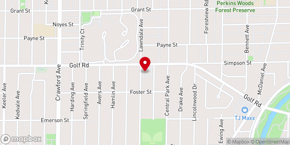 Map showing location of Bethesda Presbyterian Church