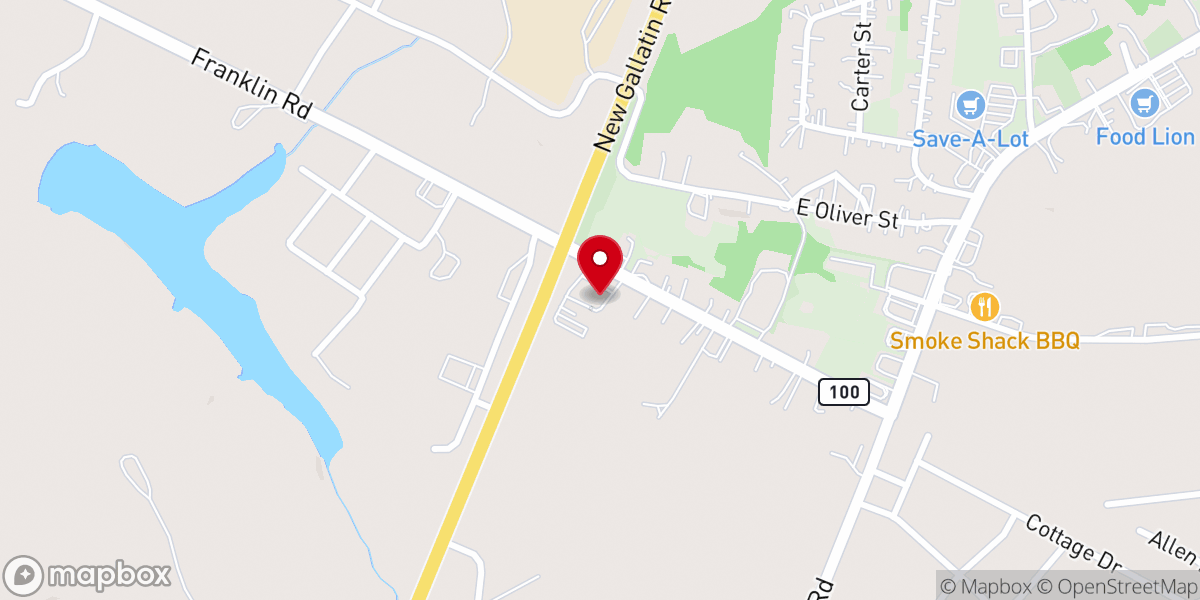 Map showing location of White Plains Baptist Church