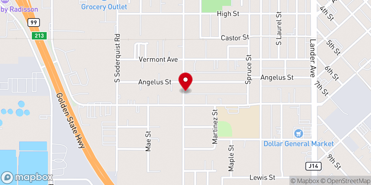 Map showing location of United Pentecostal Church of Turlock