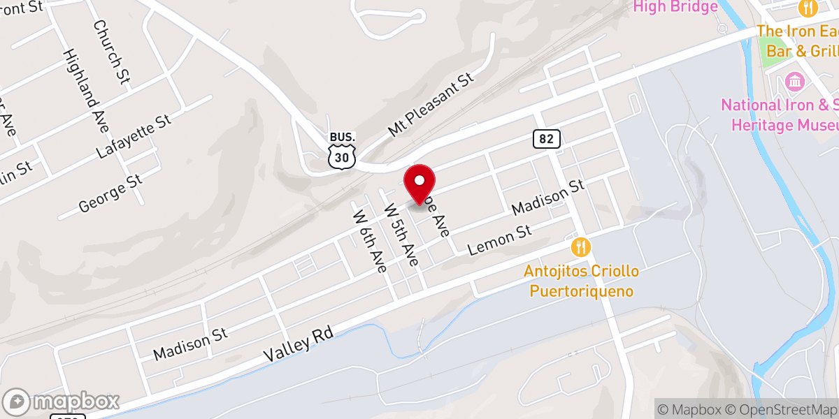 Map showing location of St Joseph Roman Catholic Church & Rectory-Coatesville