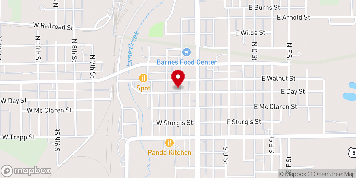 Map showing location of Christian Church