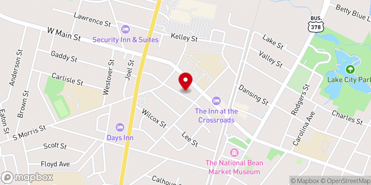 Map showing location of Antioch Fellowship Church