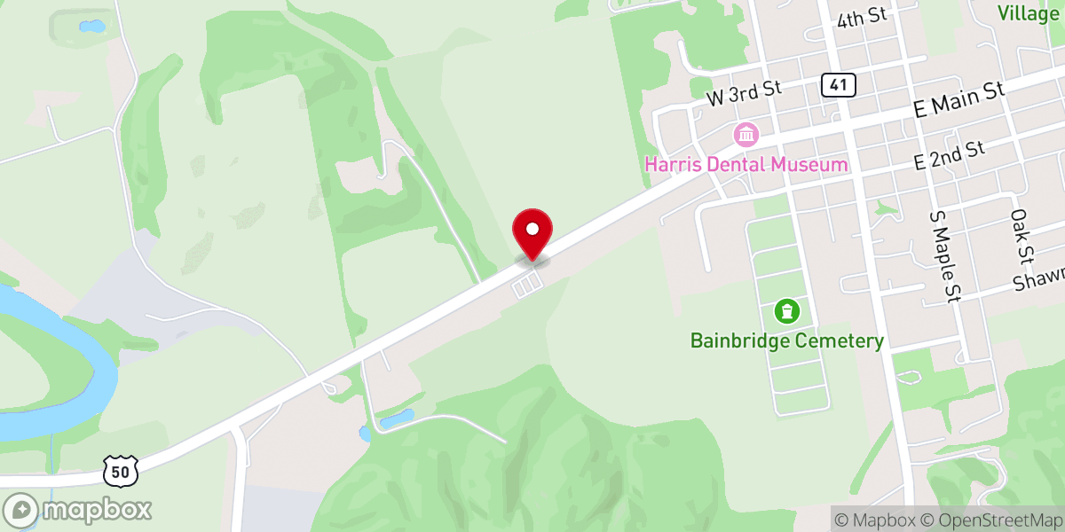 Map showing location of Bainbridge Church of Christ