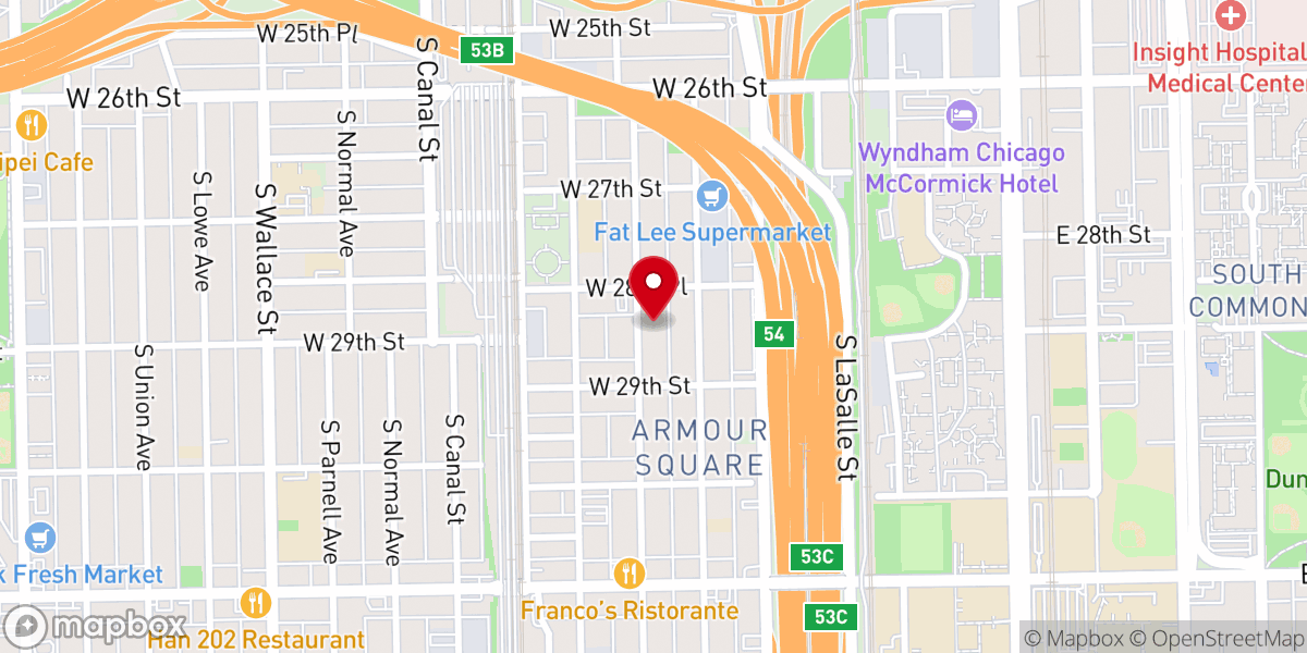 Map showing location of St. Jerome Croatian Catholic Church