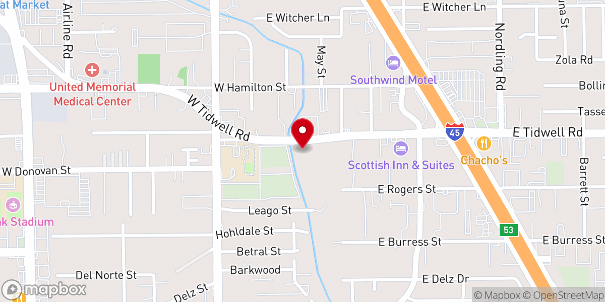 Map showing location of North Houston Haitian Bethany SDA Church