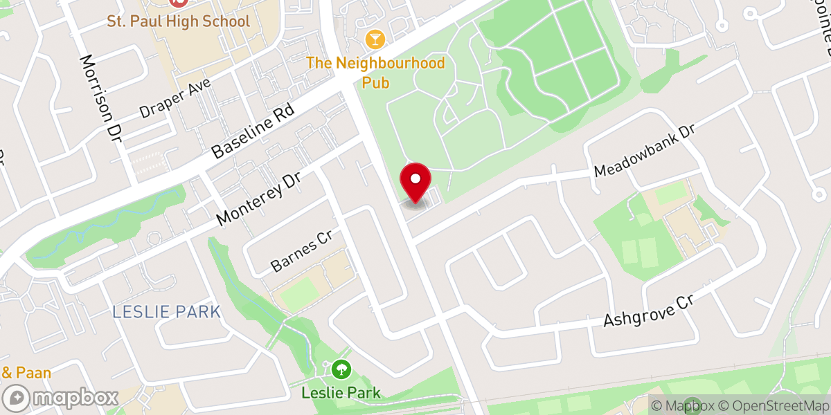 Map showing location of Vineyard Ottawa Church