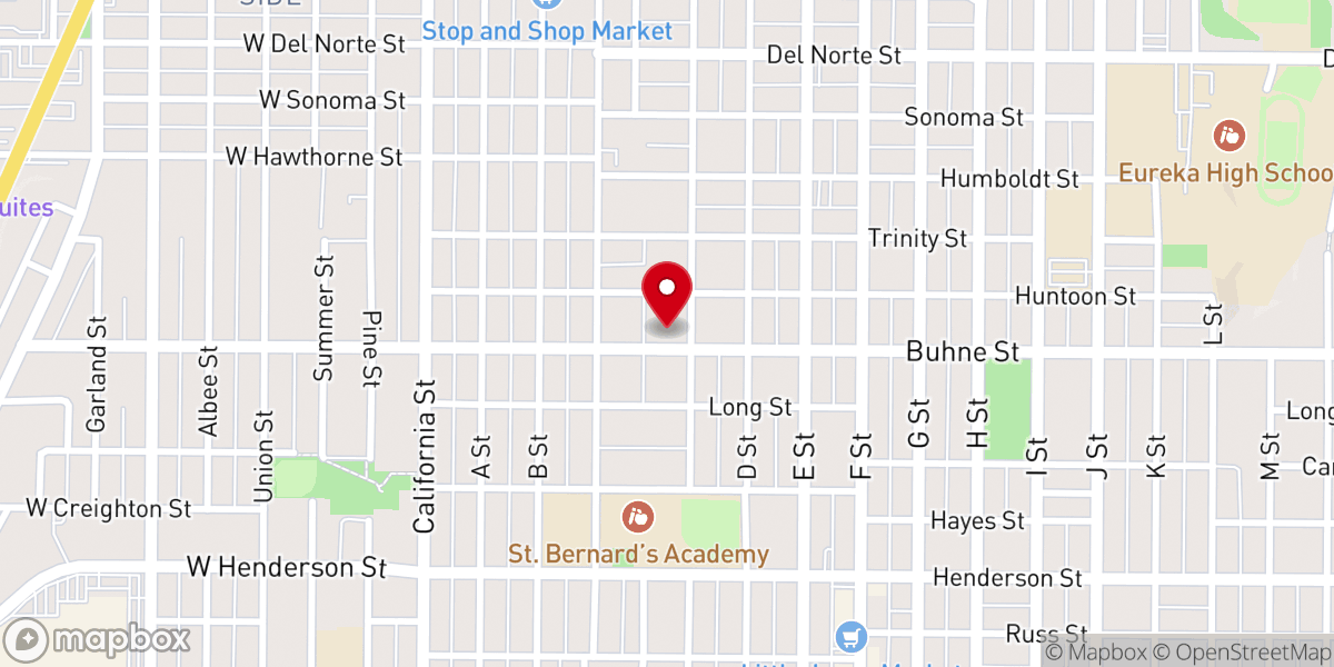 Map showing location of Eureka Center for Spiritual Living