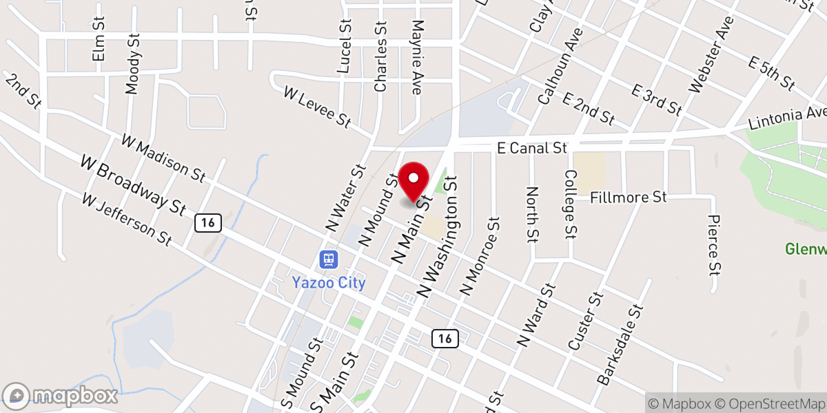Map showing location of The Manna House Yazoo City
