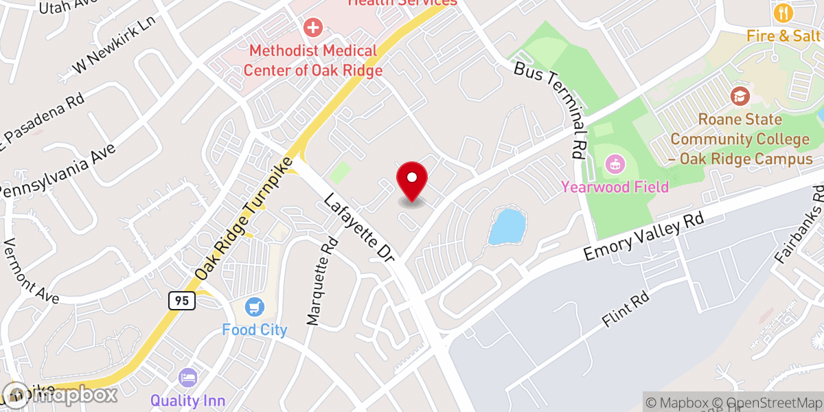 Map showing location of First Cumberland Presbyterian Church