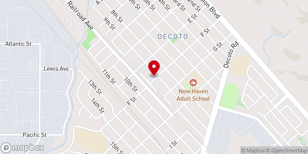 Map showing location of New Hope Baptist Church