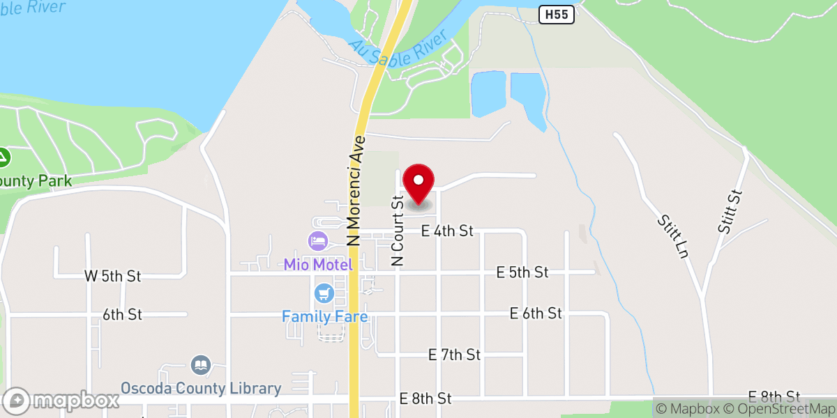 Map showing location of Living Water Lutheran Church