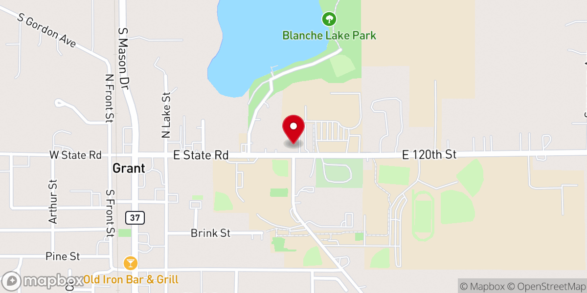 Map showing location of Grant Reformed Church
