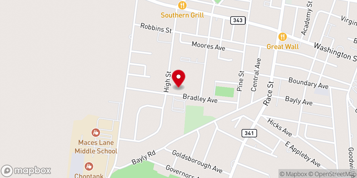 Map showing location of New Revelation Baptist Church