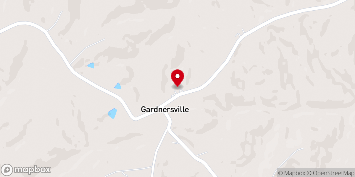 Map showing location of Gardnersville Baptist Church