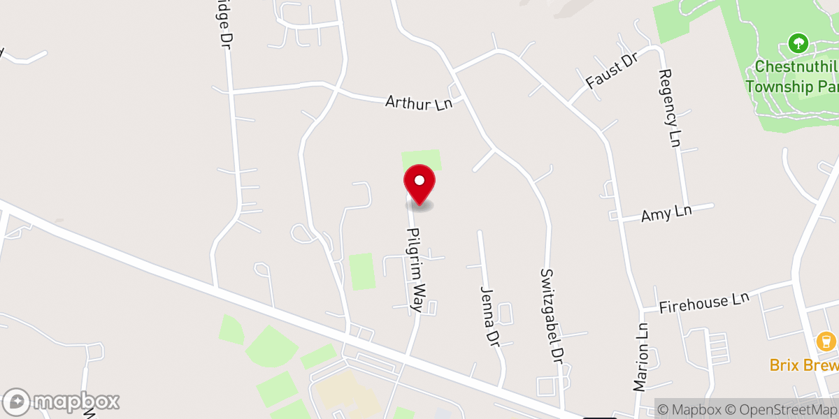 Map showing location of Pleasant Valley Presbyterian Church