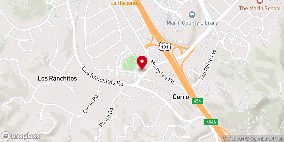 Map showing location of Marin Bible Church