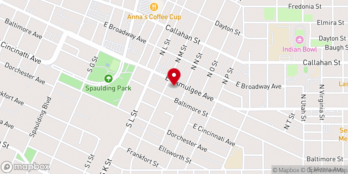 Map showing location of Lighthouse Assembly of God Church