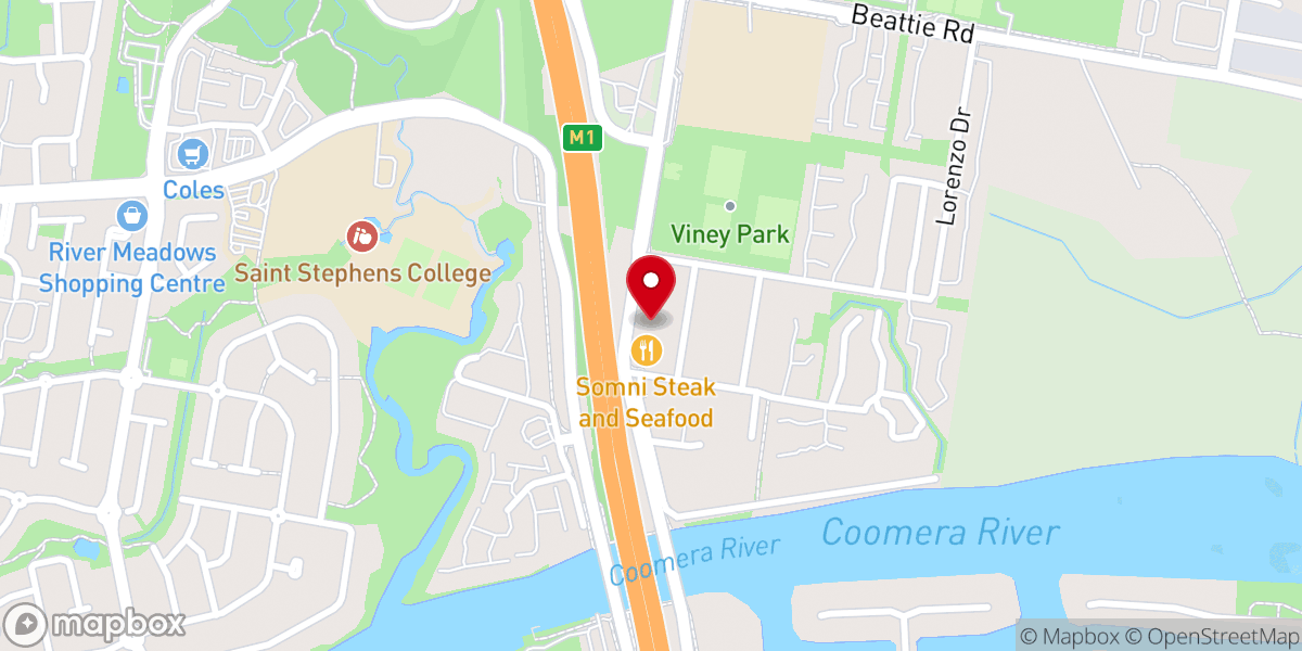 Map showing location of Coomera Baptist Church