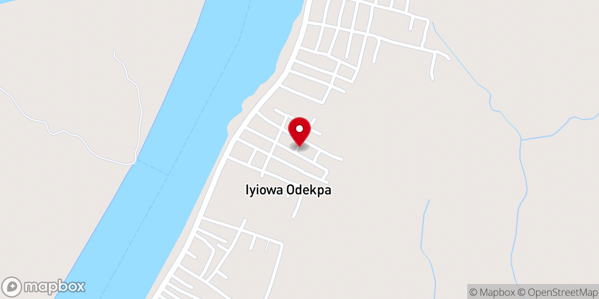 Map showing location of St. Mary's Catholic Church (City of Grace), Odorubber, Iyiowa Odekpe