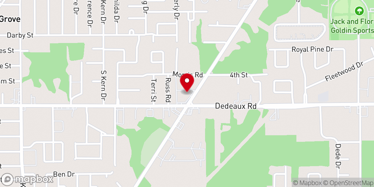 Map showing location of Temple Baptist Church