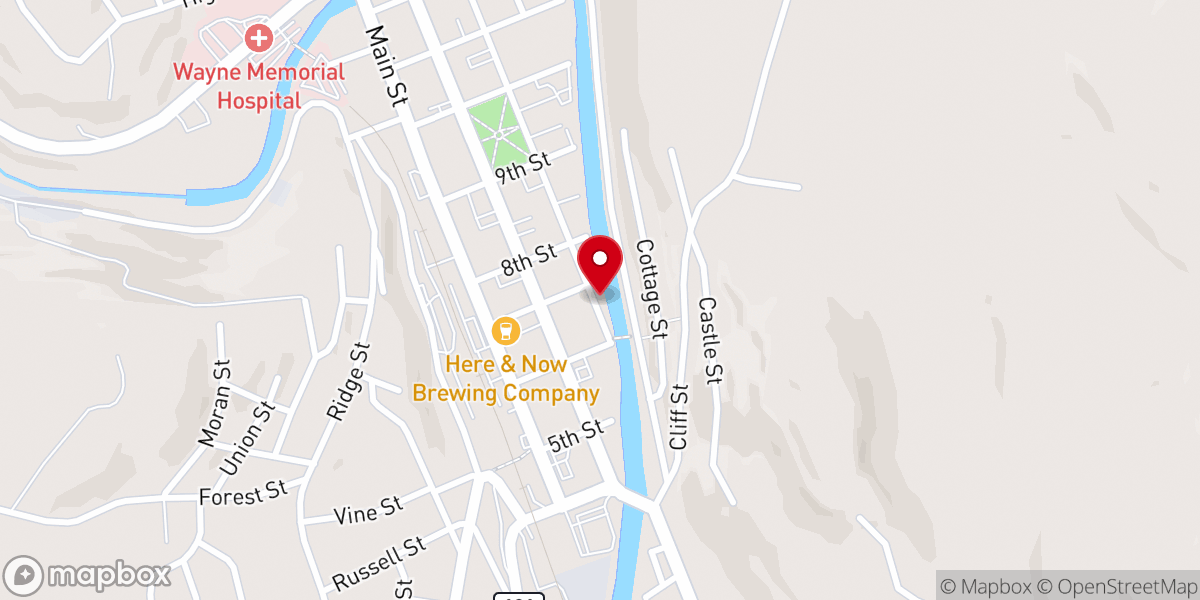 Map showing location of Congregation Beth Israel
