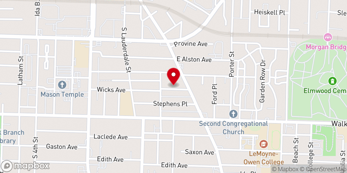 Map showing location of First Pentecostal Church