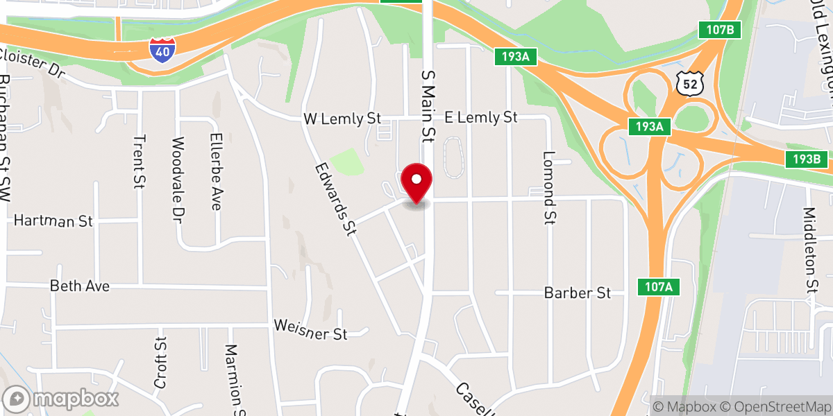 Map showing location of Winston Salem Church of Christ