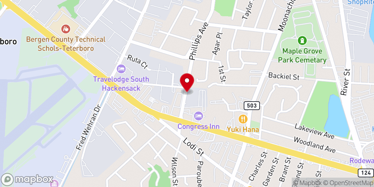 Map showing location of North Jersey Vineyard Church