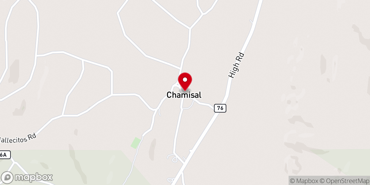Map showing location of Chamisal