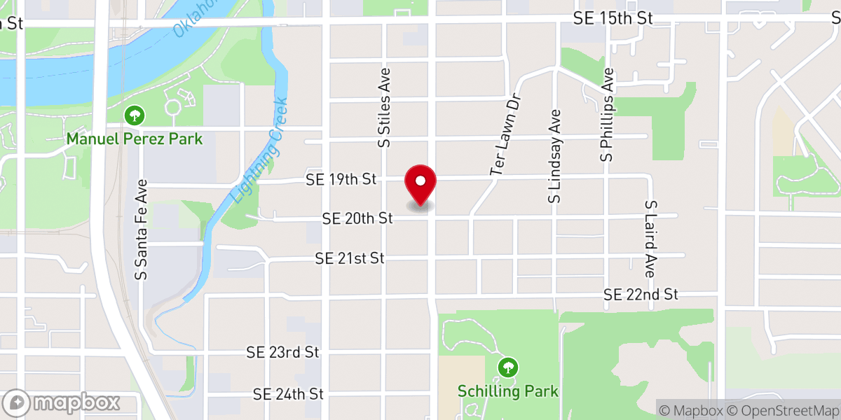 Map showing location of Park Assembly of God Church