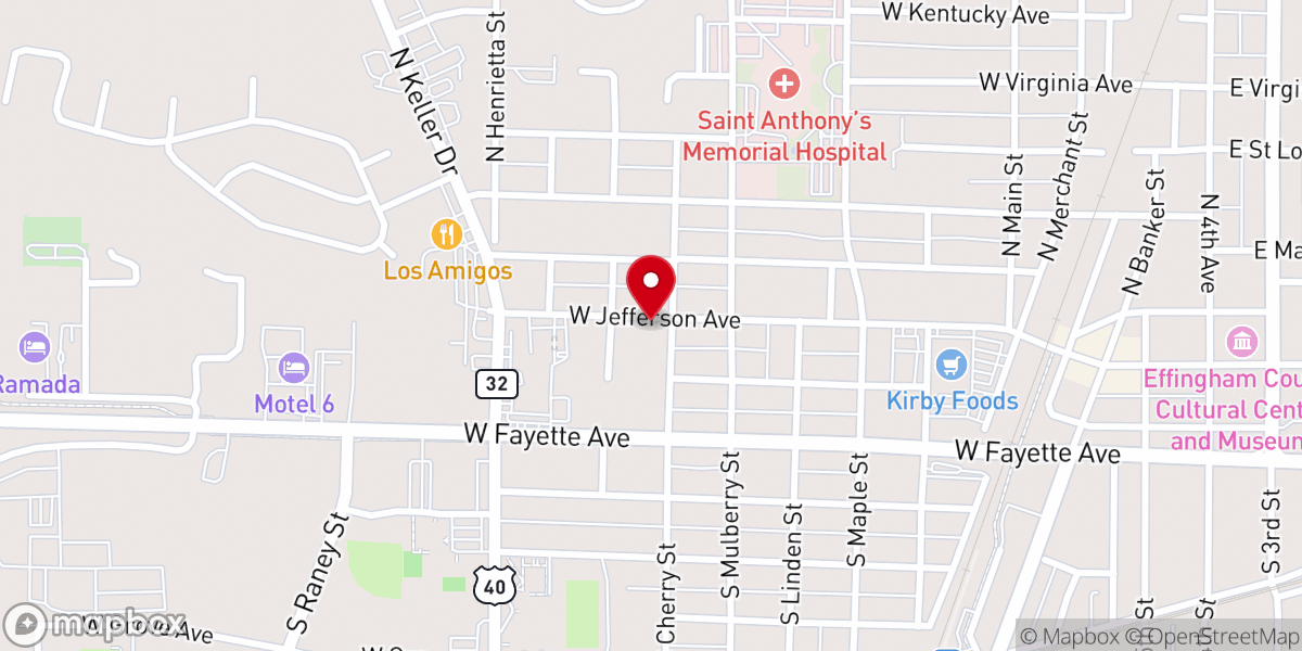 Map showing location of Saint Johns Lutheran Church