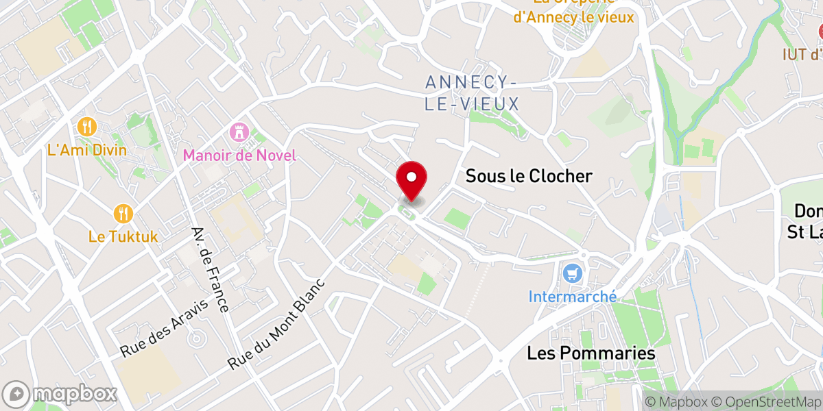 Map showing location of L'Abbaye Espace d'art contemporain