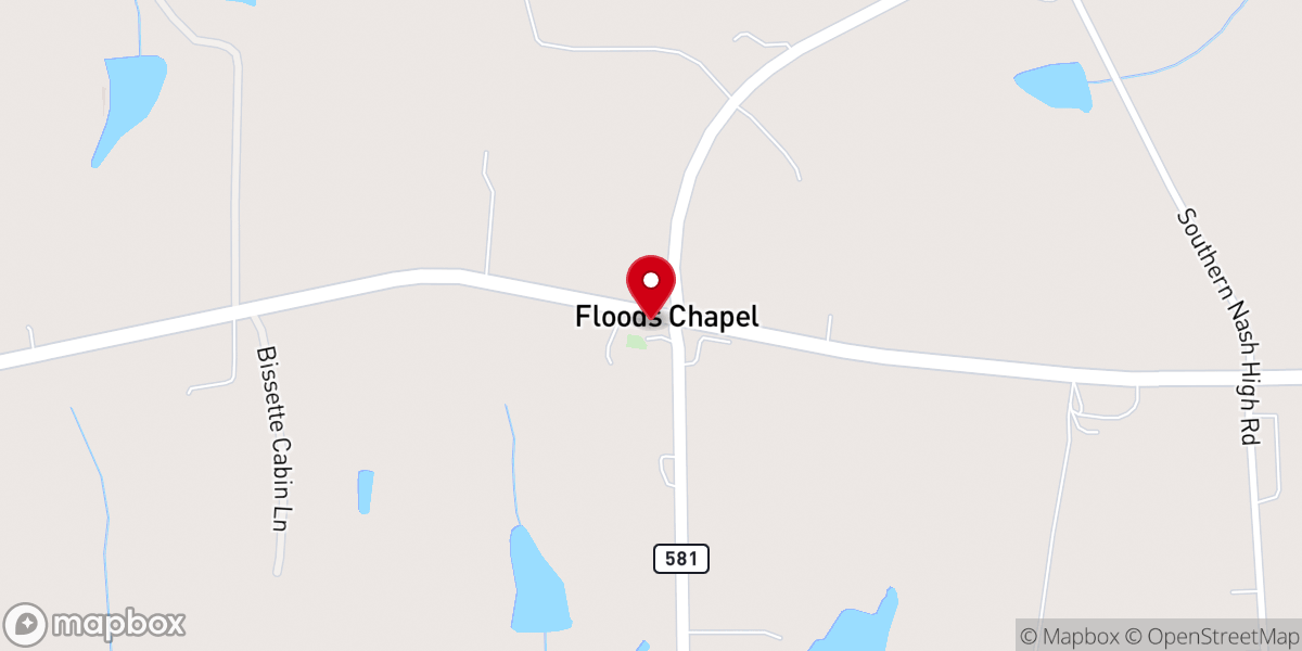 Map showing location of Floods Chapel FWB Church