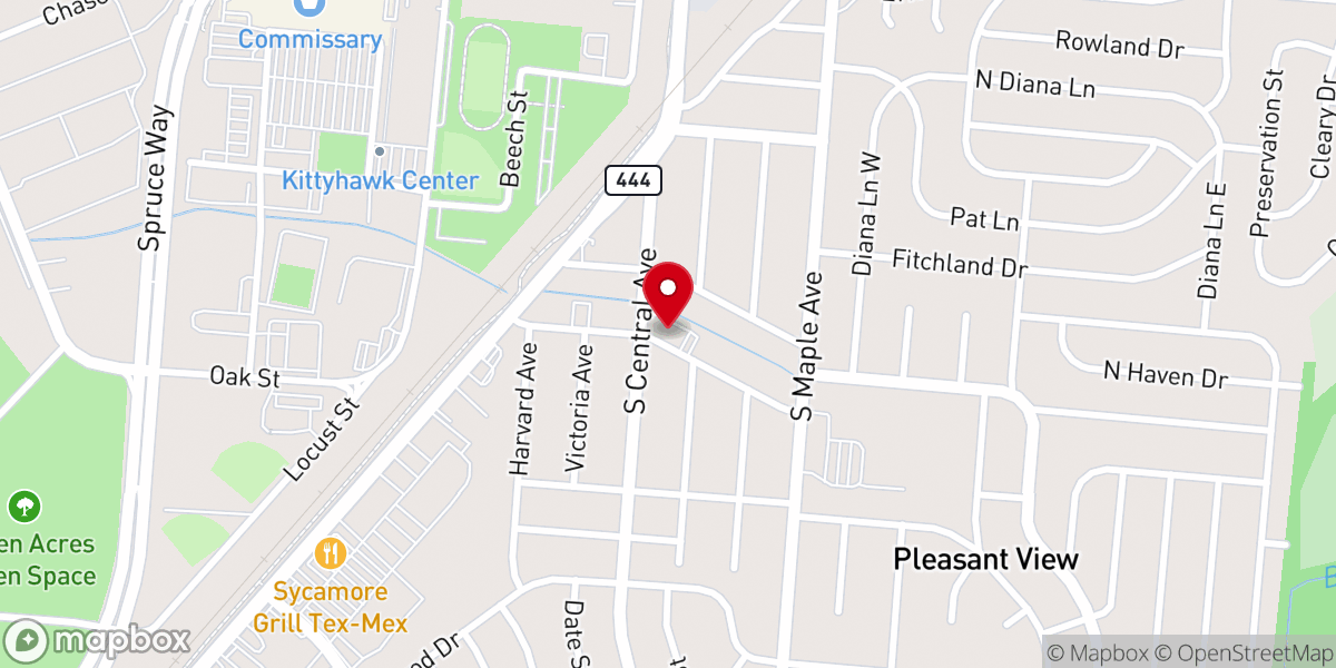 Map showing location of Central Avenue Church of Christ