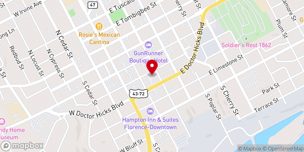 Map showing location of Saint Mark Baptist Church