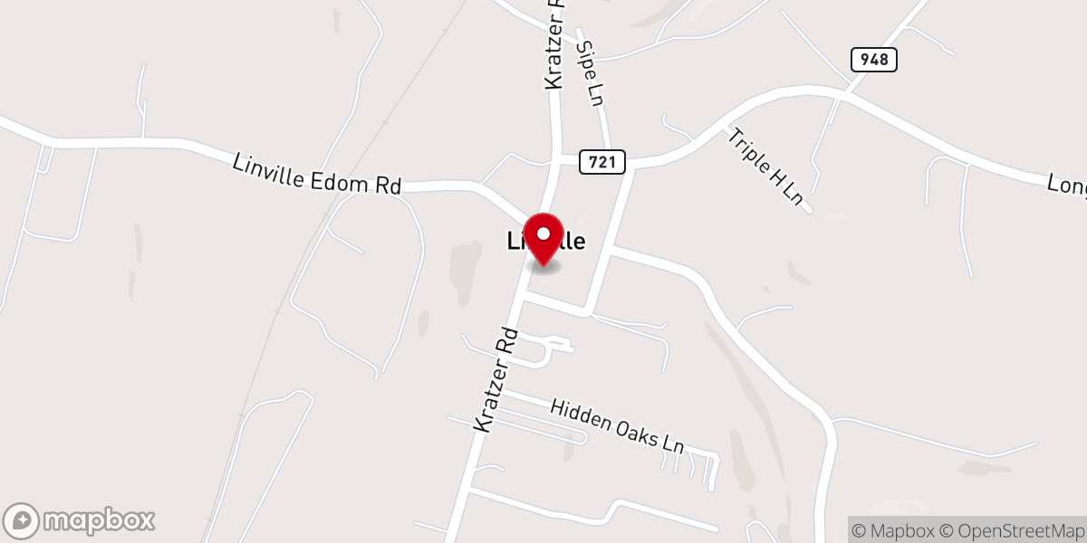Map showing location of Linville United Methodist Church