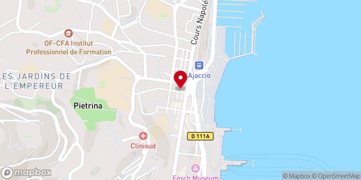 Map showing location of Eglise d'Ajaccio La Pietrina