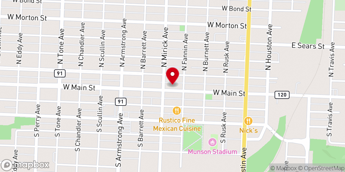 Map showing location of The Venue on Main