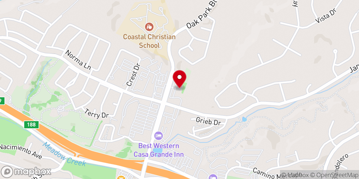 Map showing location of Hope Church