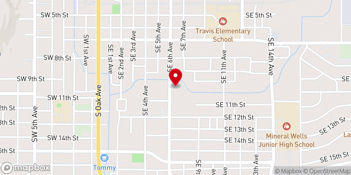 Map showing location of First Church of the Nazarene