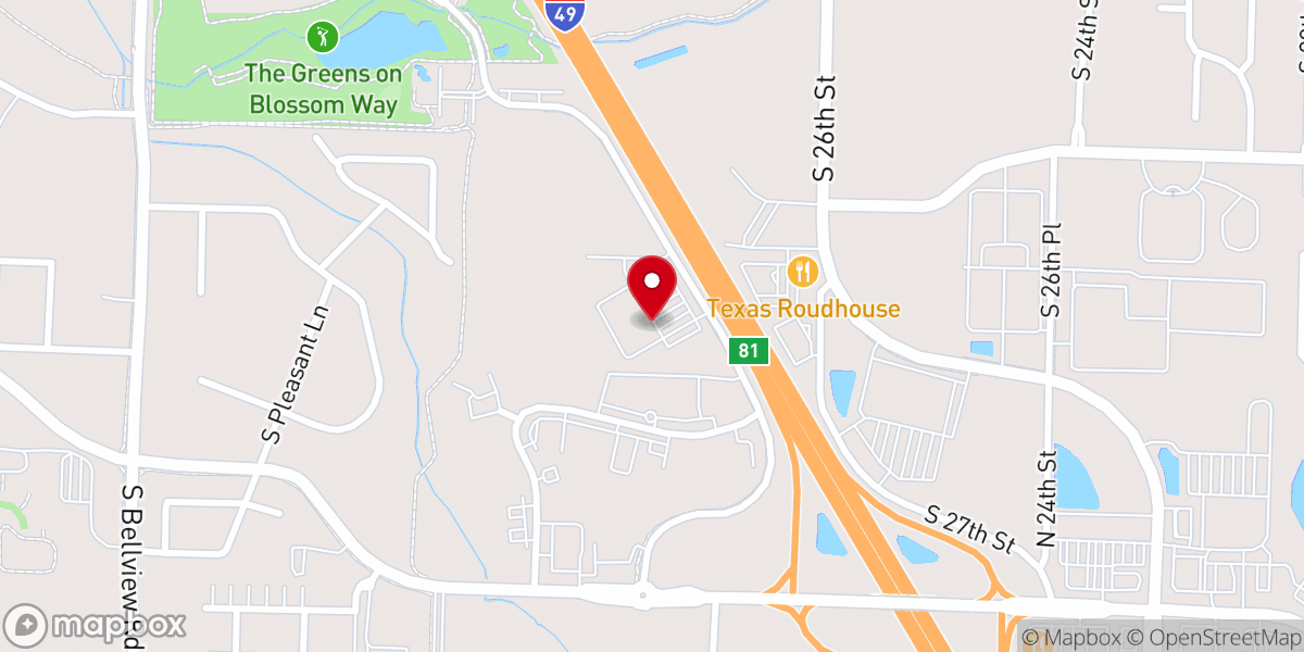 Map showing location of Life.Church Rogers