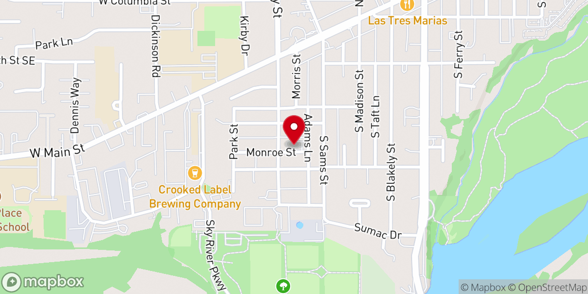 Map showing location of Calvary Bible Church