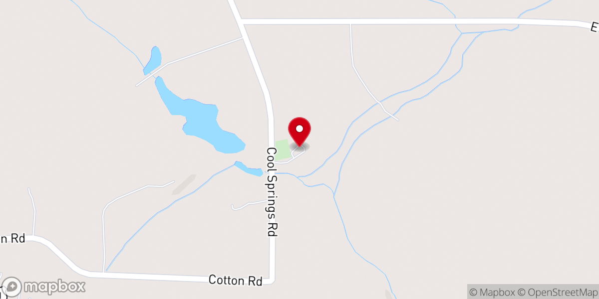 Map showing location of Cool Springs Baptist Church
