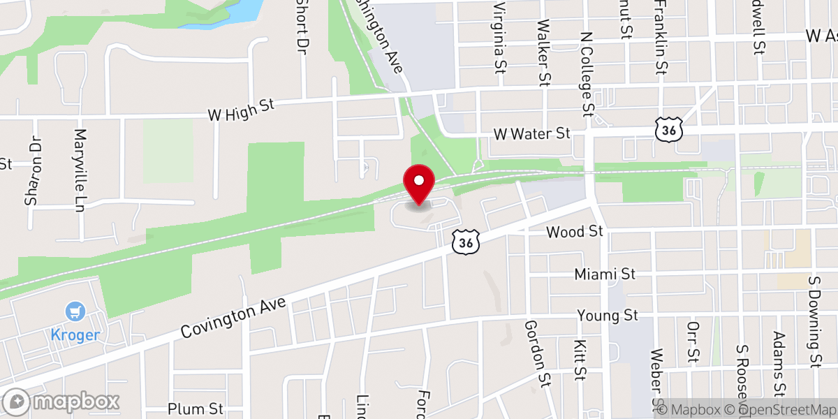 Map showing location of Piqua Apostolic Temple
