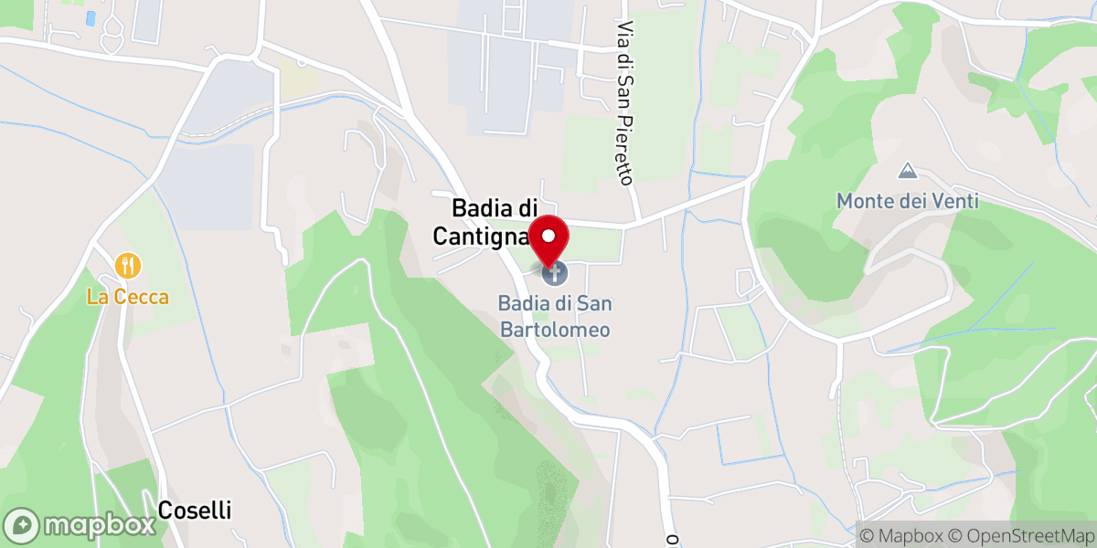 Map showing location of Badia di San Bartolomeo